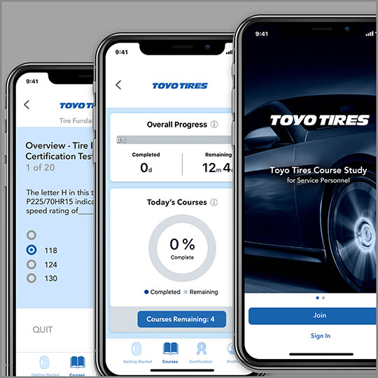 Toyo Tires iPhone App Course Design