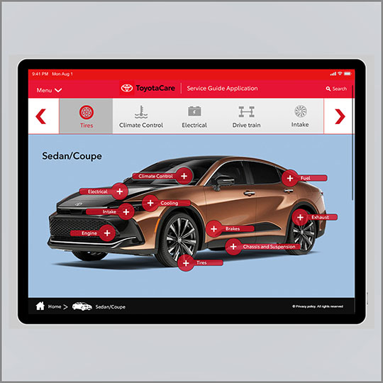 Toyota iPad UI Design