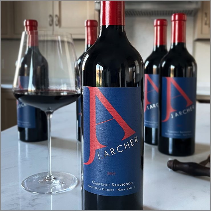 J. Archer Vineyards wine label design